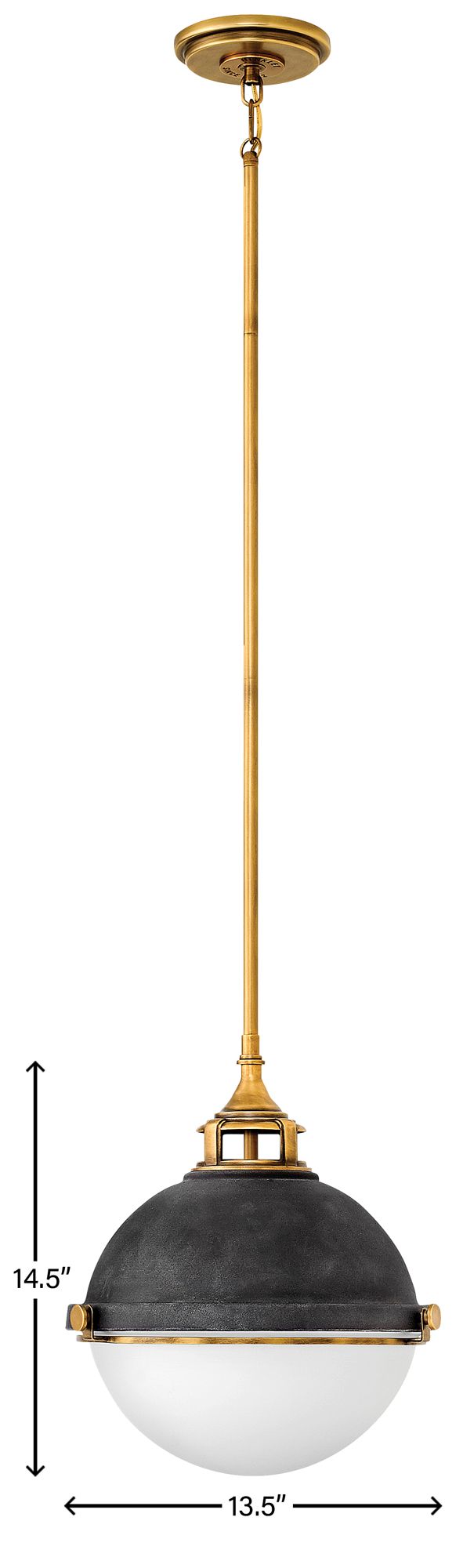 Hinkley Fletcher 13 1/2" Wide Aged Zinc Pendant Light