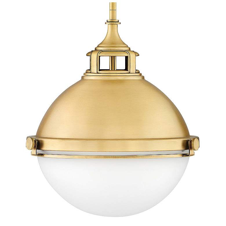 Image 3 Hinkley Fletcher 13 1/2" Wide Satin Brass Pendant Light more views