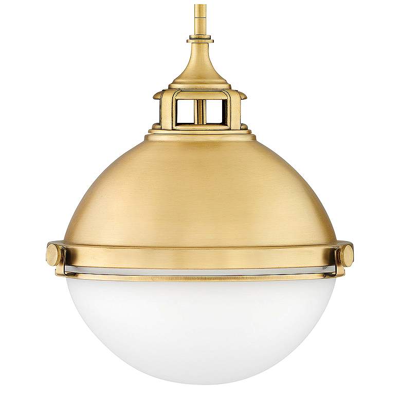 Image 3 Hinkley Fletcher 13 1/2 inch Wide Satin Brass Pendant Light more views