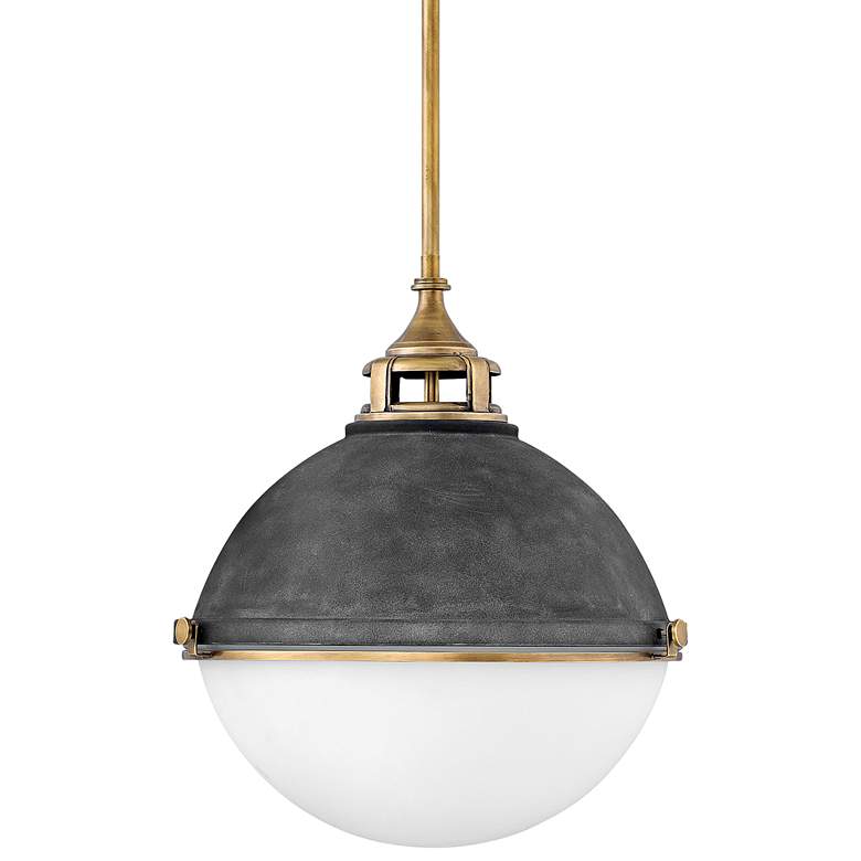 Image 2 Hinkley Fletcher 18 inch Wide Aged Zinc and Gold Pendant Light