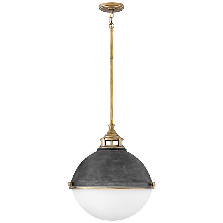Image 5 Hinkley Fletcher 18" Wide Aged Zinc and Gold Pendant Light more views