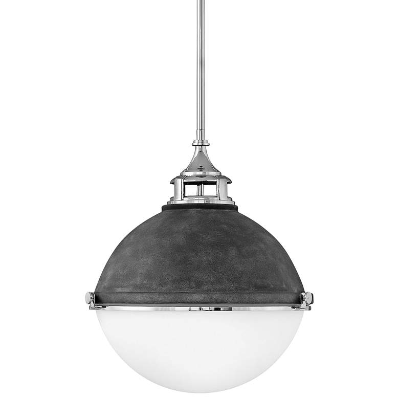 Hinkley Fletcher 18&quot; Wide Aged Zinc and Silver Pendant Light