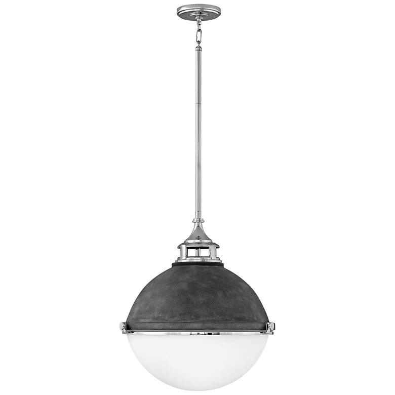 Hinkley Fletcher 18&quot; Wide Aged Zinc and Silver Pendant Light more views