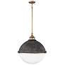 1_Hinkley Fletcher 22" Wide White Glass Aged Zinc Large Orb Chandelier