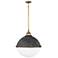 Hinkley Fletcher 22" Wide White Glass Aged Zinc Large Orb Chandelier