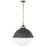 2_Hinkley Fletcher 22" Wide White Glass Aged Zinc Large Orb Chandelier more views