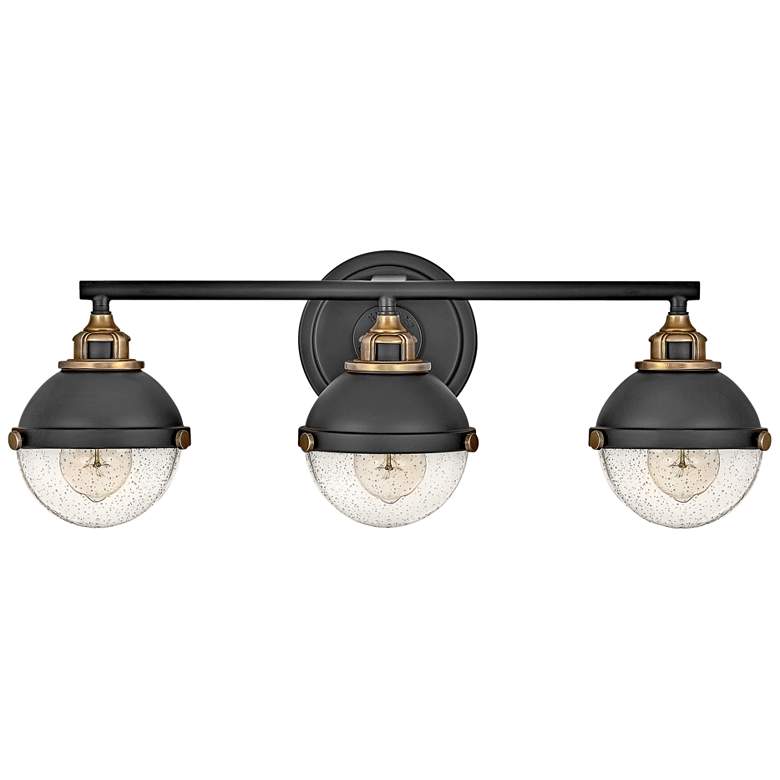 Image 1 Hinkley Fletcher 25" Wide Black 3-Light Bath Light