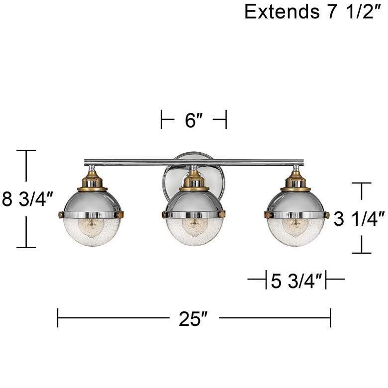 Image 2 Hinkley Fletcher 25" Wide Modern Polished Nickel 3-Light Bath Light more views