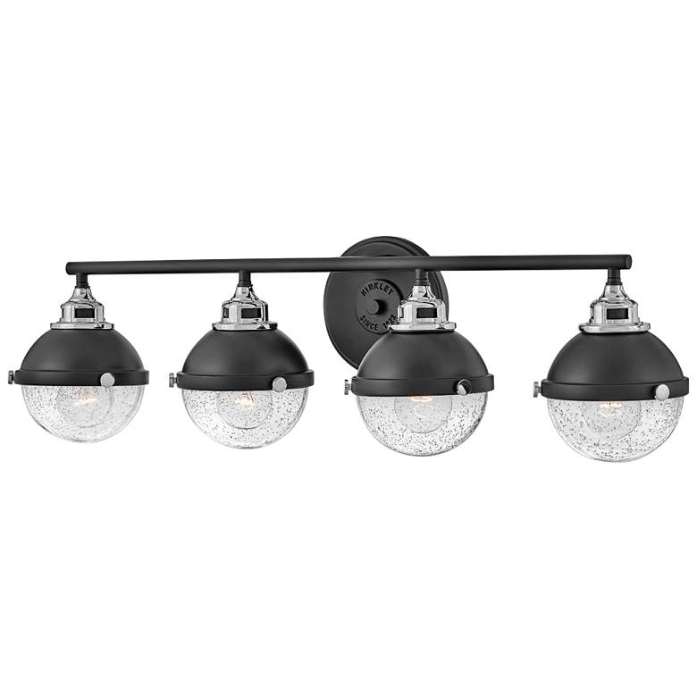 Image 1 Hinkley Fletcher 32" Wide Black 4-Light Vanity Bath Light