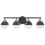 1_Hinkley Fletcher 32" Wide Black 4-Light Vanity Bath Light