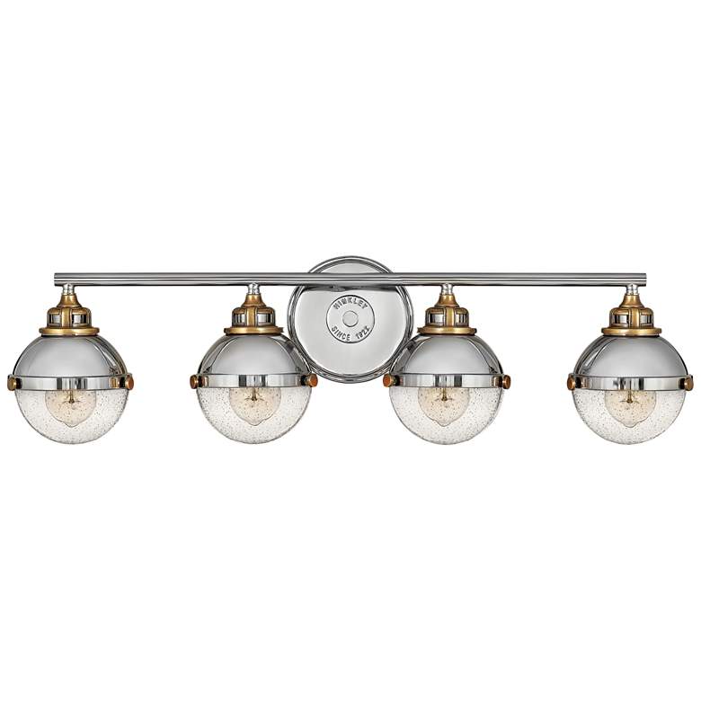 Image 1 Hinkley Fletcher 32" Wide Polished Nickel 4-Light Bath Light