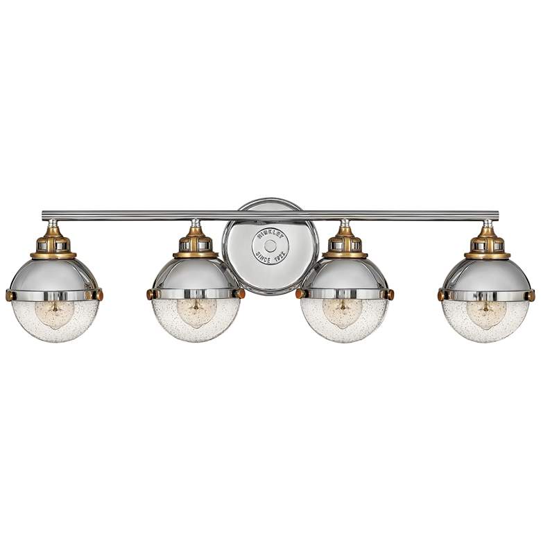 Image 1 Hinkley Fletcher 32 inch Wide Polished Nickel 4-Light Bath Light