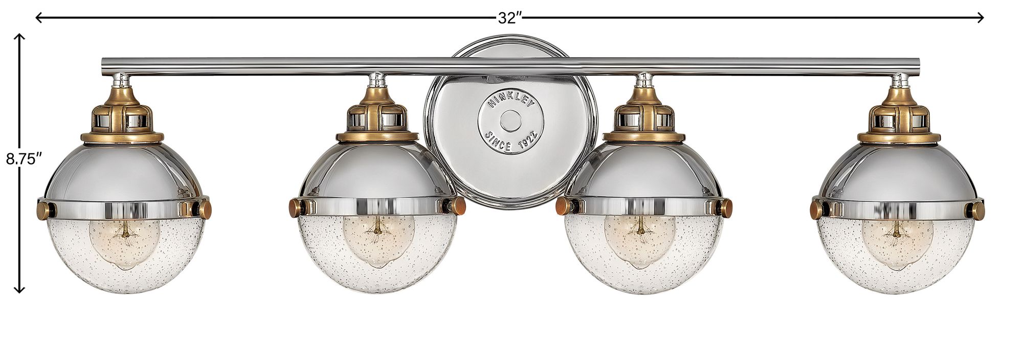 Image 6 Hinkley Fletcher 32" Wide Polished Nickel 4-Light Bath Light more views