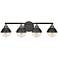 Hinkley Fletcher 32" Wide Seeded Glass and Black 4-Light Bath Light