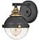 Hinkley Fletcher 8 1/2" High Black and Brass Dome Wall Sconce