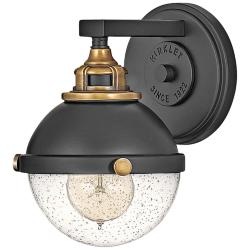 Hinkley Fletcher 8 1/2" High Black and Brass Dome Wall Sconce