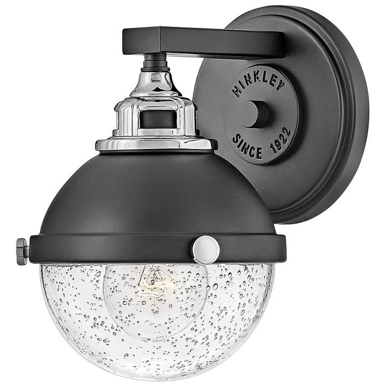 Image 2 Hinkley Fletcher 8 1/2" High Black with Chrome Wall Sconce