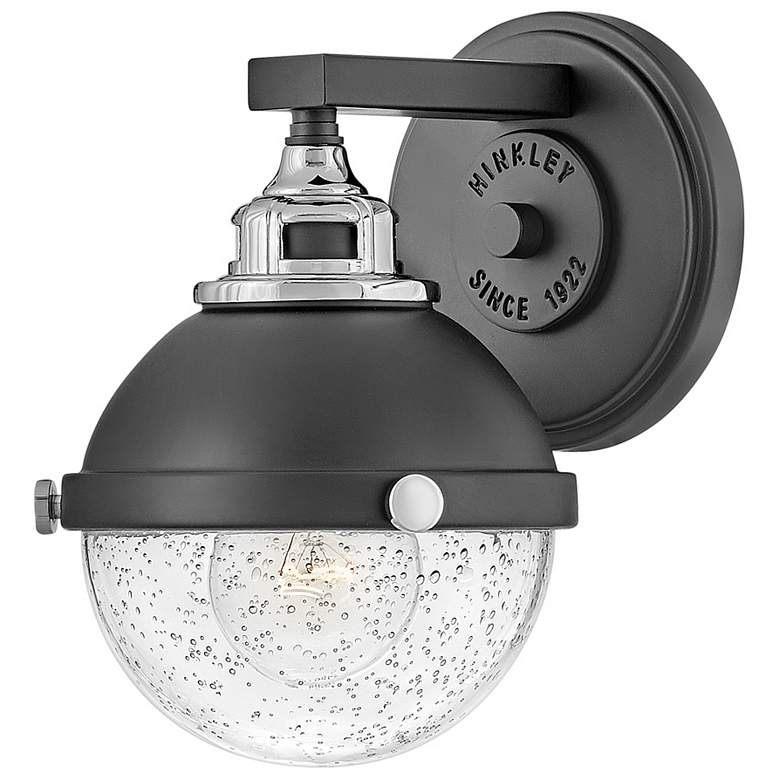 Image 3 Hinkley Fletcher 8 1/2" High Black with Chrome Wall Sconce more views