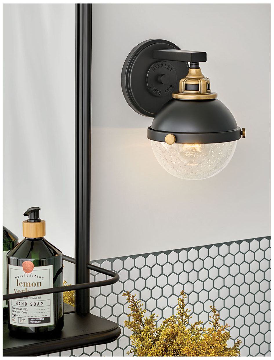 Hinkley Fletcher 8 1/2" High Black with Chrome Wall Sconce