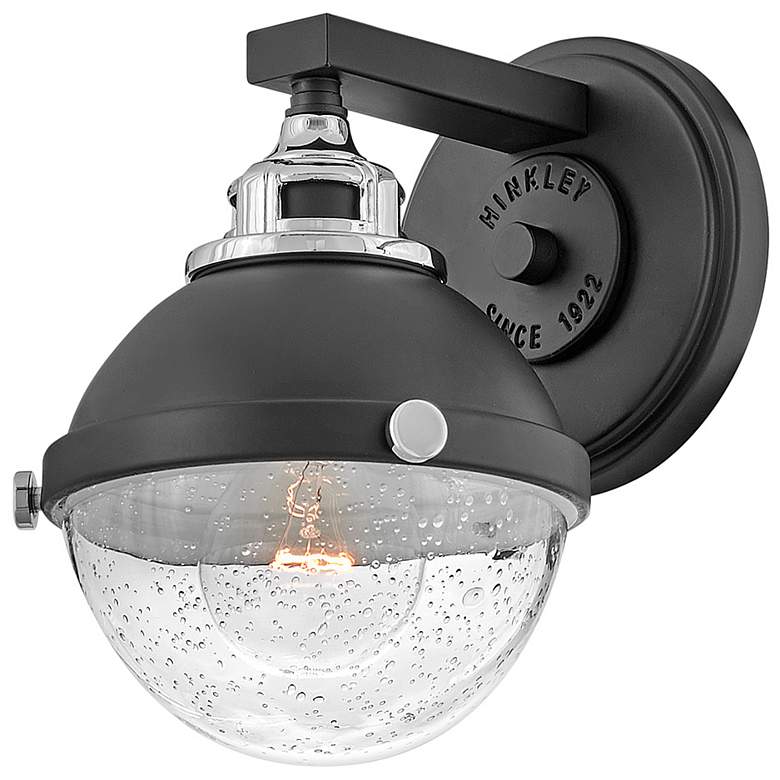 Image 4 Hinkley Fletcher 8 1/2" High Black with Chrome Wall Sconce more views