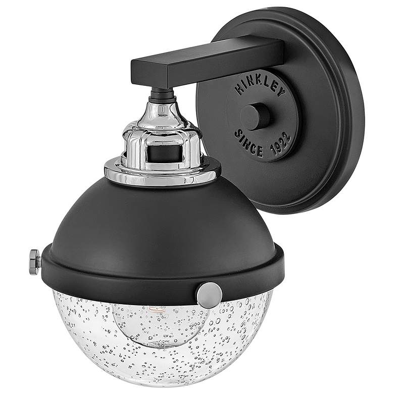 Image 7 Hinkley Fletcher 8 1/2" High Black with Chrome Wall Sconce more views