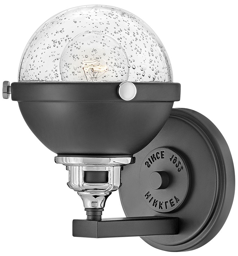 Hinkley Fletcher 8 1/2" High Black with Chrome Wall Sconce