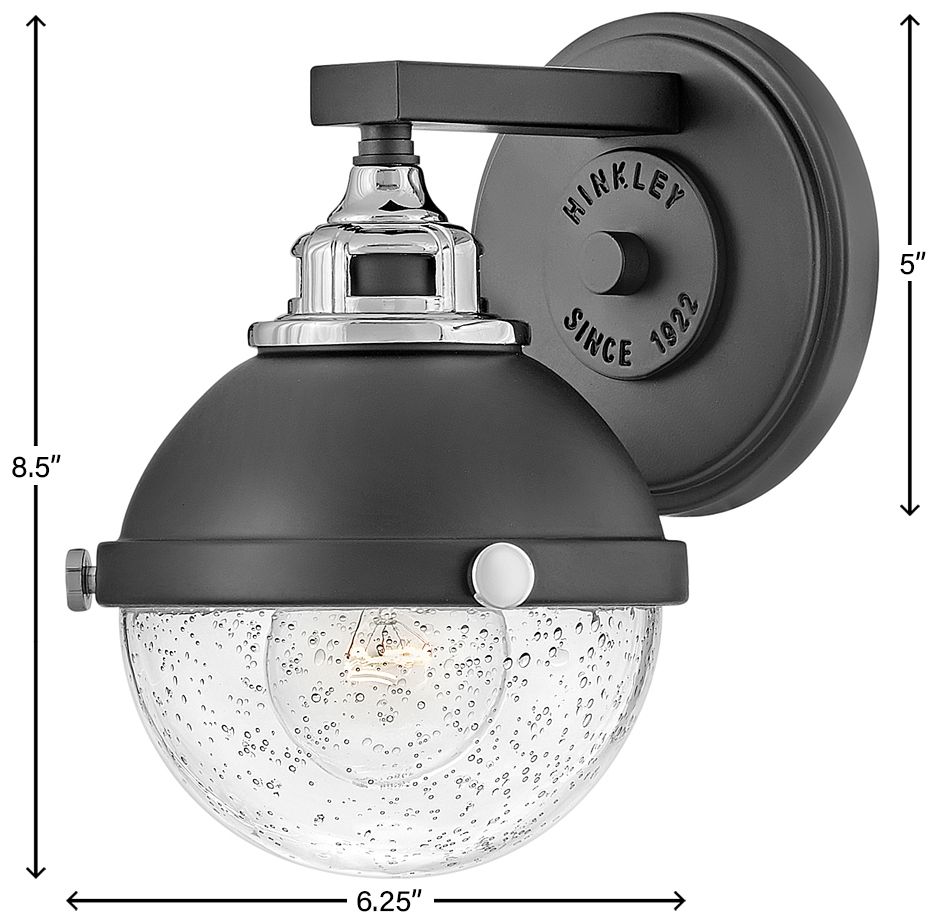 Hinkley Fletcher 8 1/2" High Black with Chrome Wall Sconce