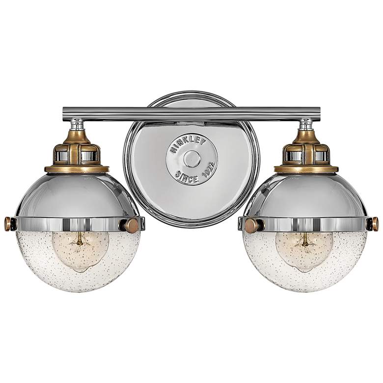 Image 1 Hinkley Fletcher 8 3/4" High Industrial Nickel 2-Light Wall Sconce