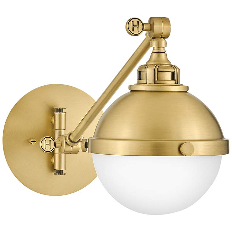 Image 1 Hinkley Fletcher Satin Brass Swing Arm Wall Lamp