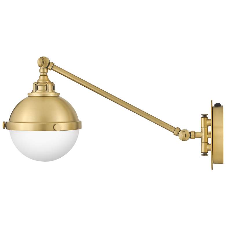 Image 3 Hinkley Fletcher Satin Brass Swing Arm Wall Lamp more views