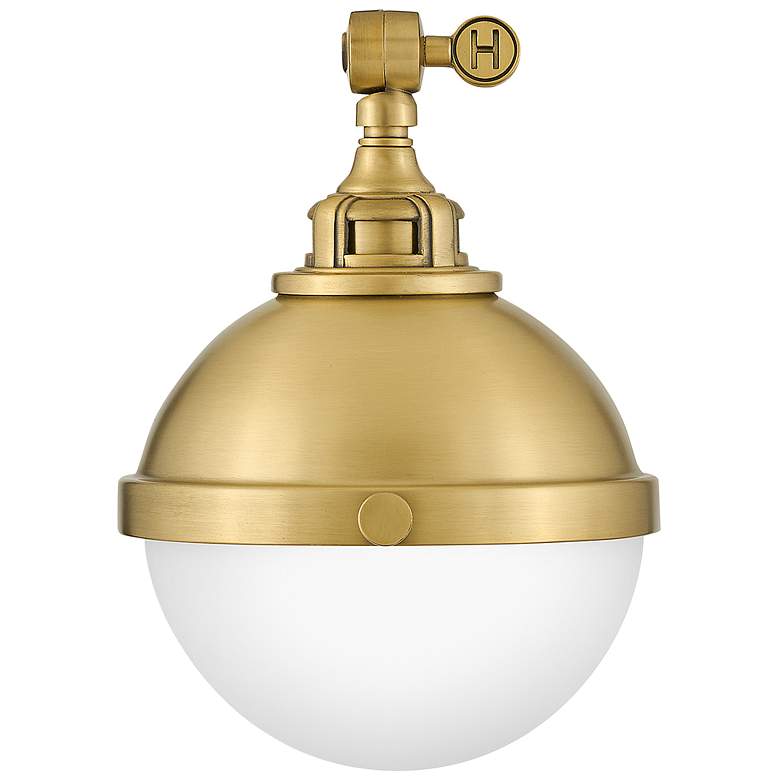 Image 5 Hinkley Fletcher Satin Brass Swing Arm Wall Lamp more views