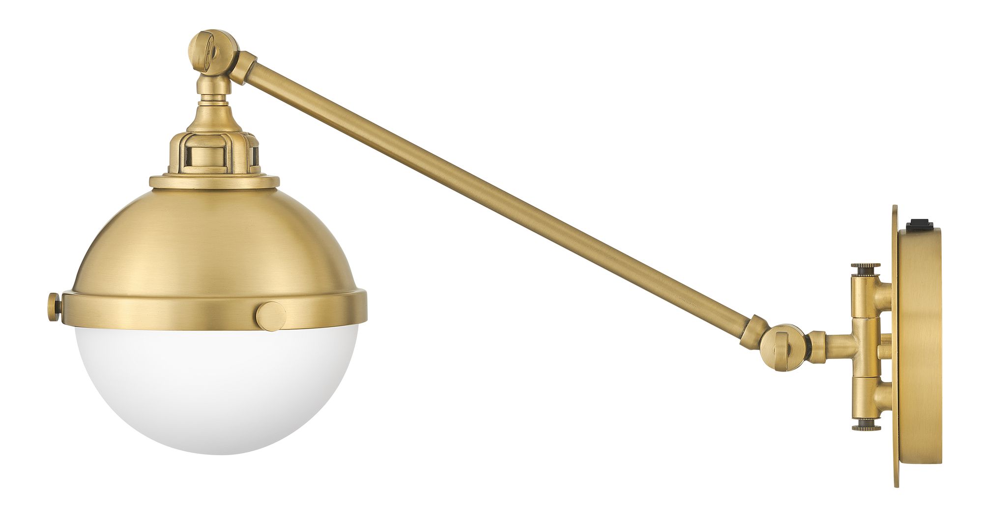 Image 4 Hinkley Fletcher Small Swing Arm Single Light Sconce 9.25" Satin Brass more views