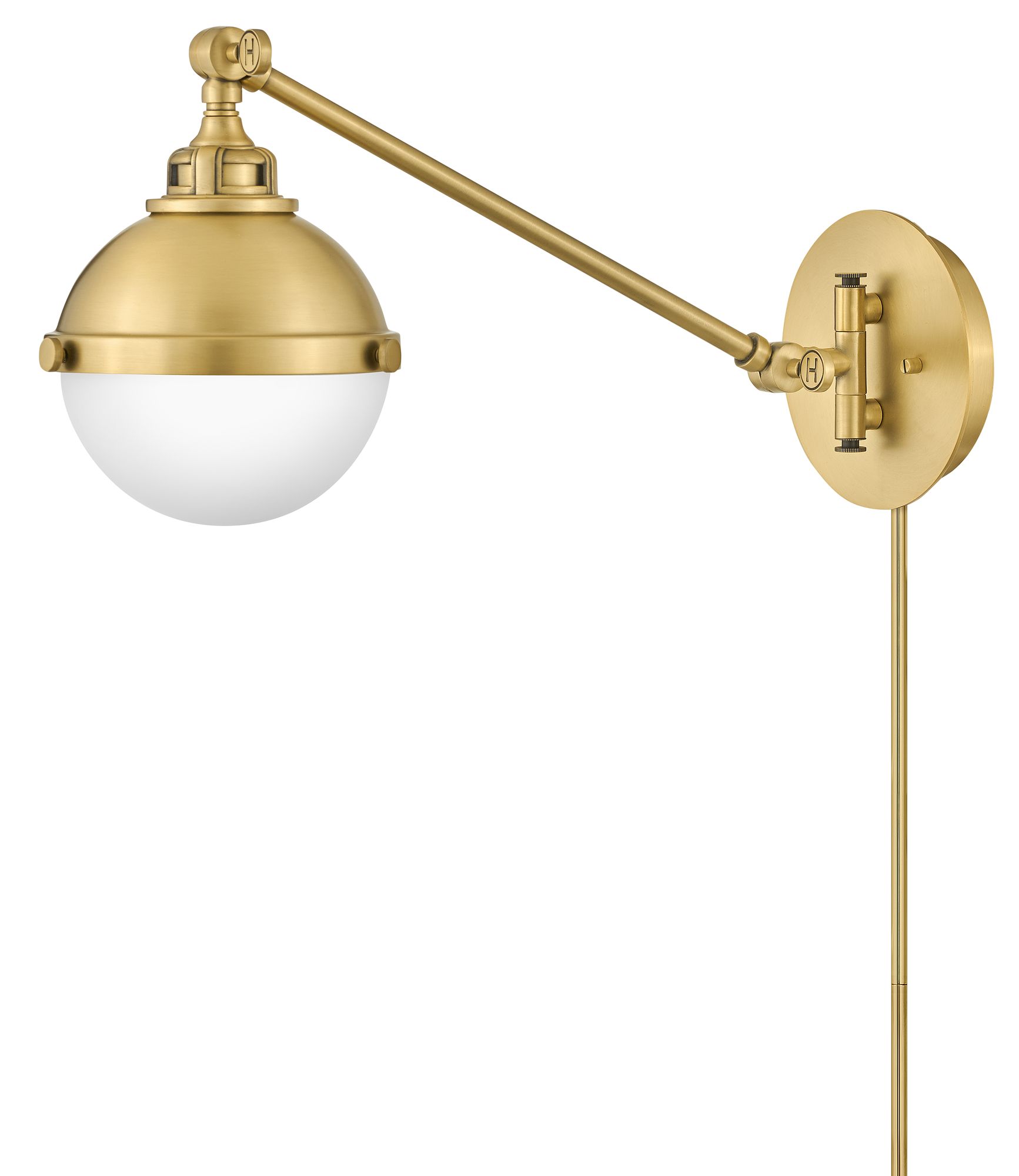 Image 6 Hinkley Fletcher Small Swing Arm Single Light Sconce 9.25" Satin Brass more views