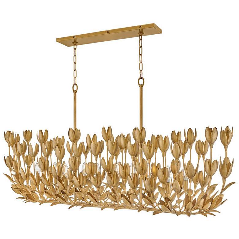 Image 1 Hinkley Flora 60"W Burnished Gold 10-Light Linear Chandelier