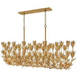 Hinkley Flora 60"W Burnished Gold 10-Light Linear Chandelier