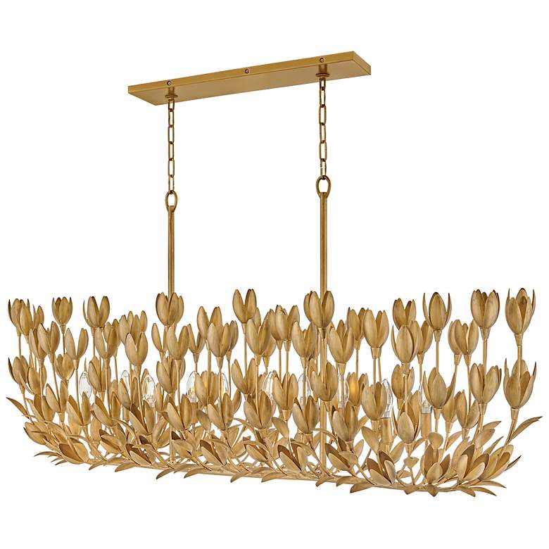 Image 2 Hinkley Flora 60"W Burnished Gold 10-Light Linear Chandelier more views