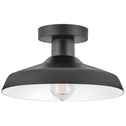 Hinkley Forge 12&quot; Wide Black Outdoor Ceiling Light