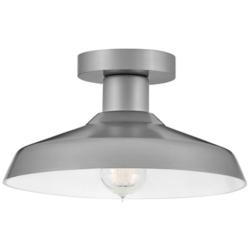 Hinkley Forge 12" Wide Composite Aluminum Finish Outdoor Ceiling Light