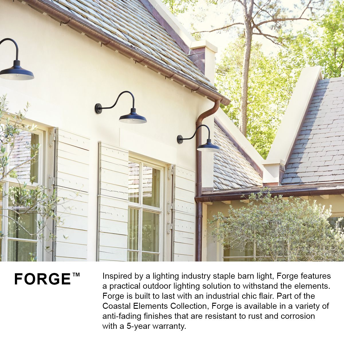 Image 3 Hinkley Forge 12" Wide Composite Aluminum Finish Outdoor Ceiling Light more views