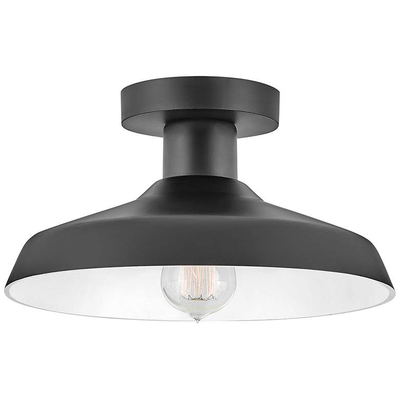 Image 1 Hinkley Forge 12" Wide Composite Black Outdoor Ceiling Light