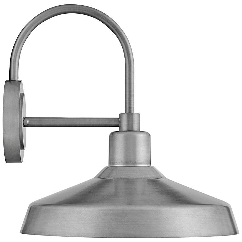 Image 1 Hinkley Forge 16 1/2" High Brushed Aluminum Outdoor Barn Wall Light