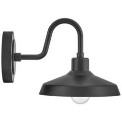 Hinkley Forge 9&quot; High Industrial Black Outdoor Barn Wall Light
