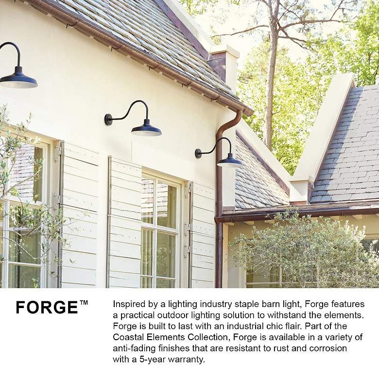 Image 7 Hinkley Forge Forge 12" Wide Burnished Bronze Outdoor Ceiling Light more views