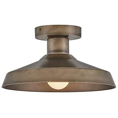 Hinkley Forge Forge 12" Wide Burnished Bronze Outdoor Ceiling Light
