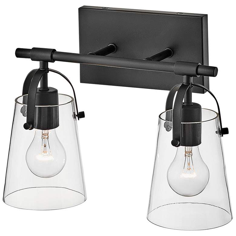 Image 6 Hinkley Foster 10 3/4" High Black 2-Light Wall Sconce more views