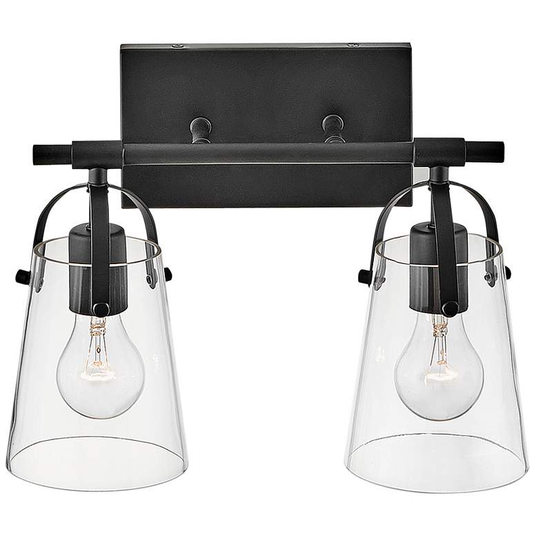 Image 7 Hinkley Foster 10 3/4" High Black 2-Light Wall Sconce more views