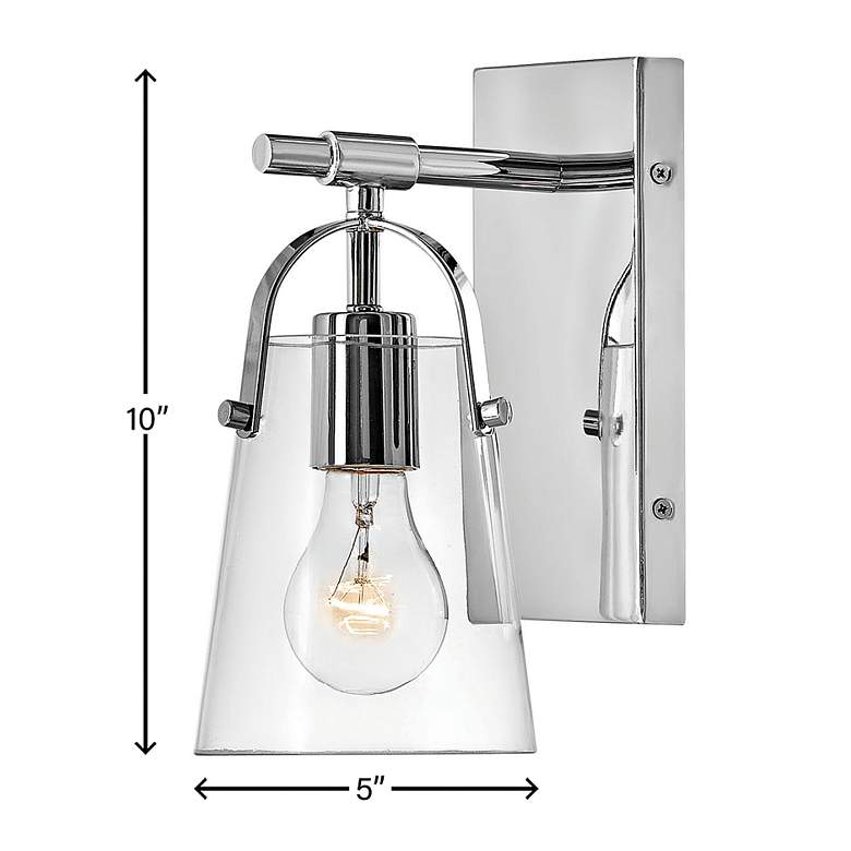 Image 6 Hinkley Foster 10" High Chrome Wall Sconce more views