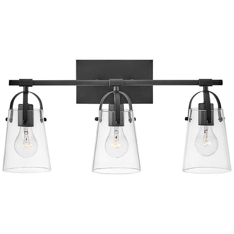 Image 1 Hinkley Foster 22 3/4" Wide Black 3-Light Bath Vanity Light