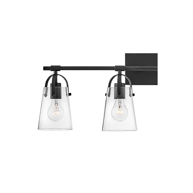 Image 2 Hinkley Foster 32" Wide 4-Light Black Clear Glass Vanity Bath Light more views