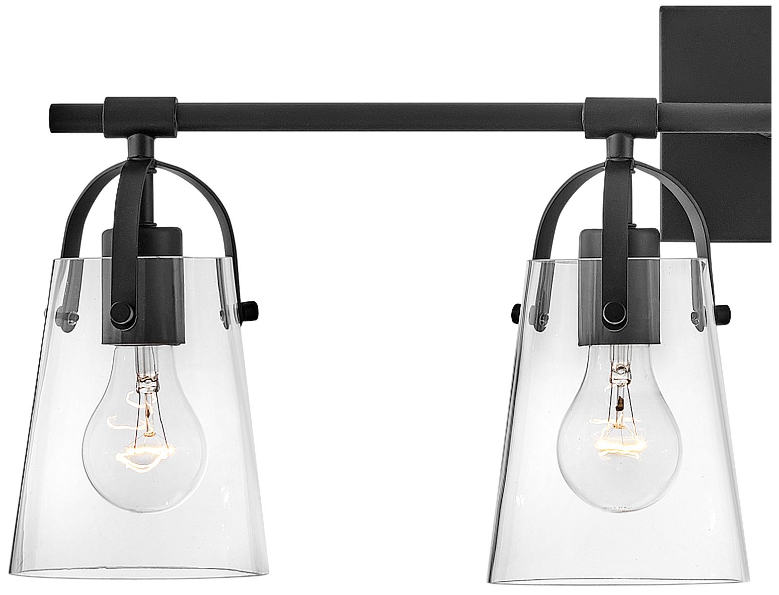 Hinkley Foster 32" Wide 4-Light Black Clear Glass Vanity Bath Light